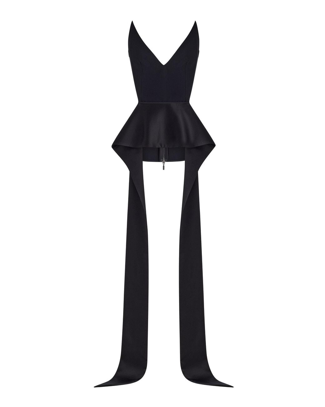 Maticevski Black Frame Strapless Peplum Top