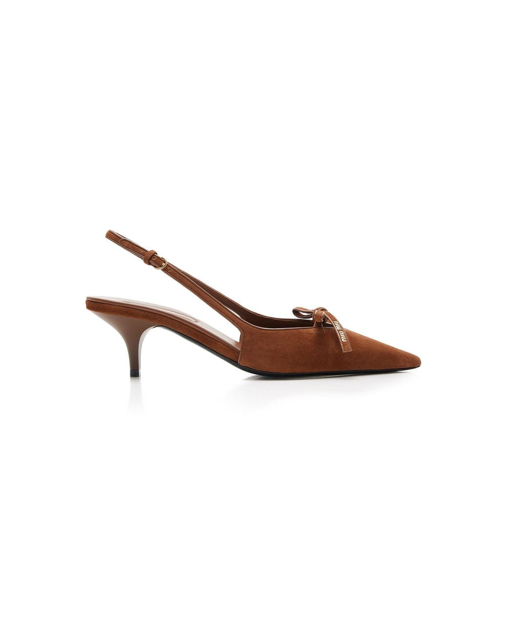 Miu Miu Brown Slingback Suede Pumps