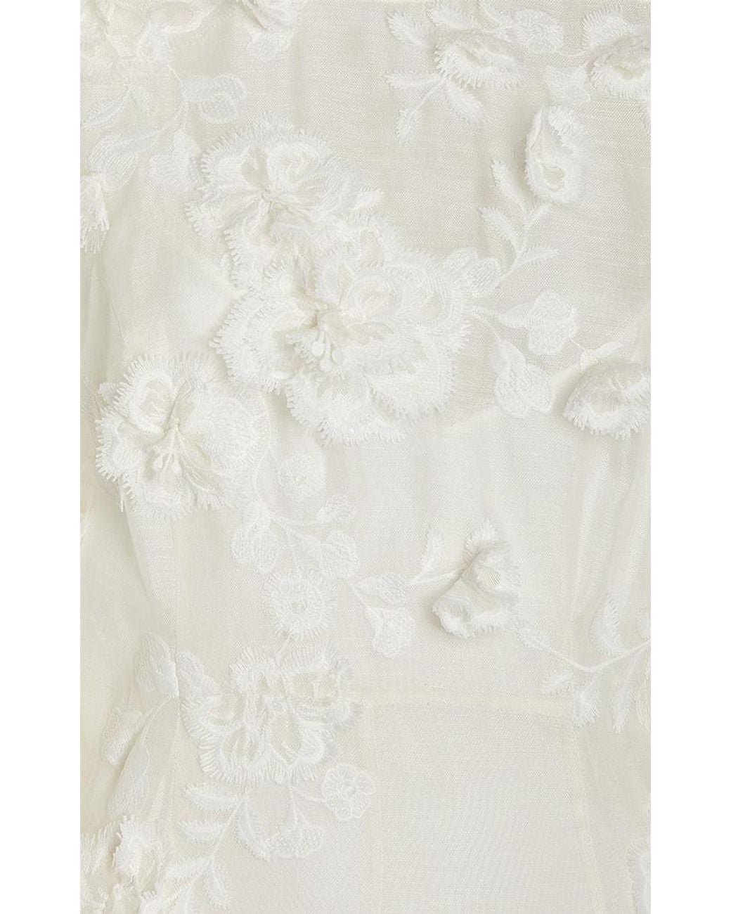 Zimmermann Postcard Floral-appliqued Linen-silk Midi Dress in White | Lyst  Canada
