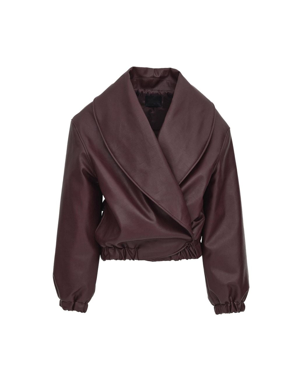 Source Unknown Brown Eleni Faux Leather Bomber Jacket
