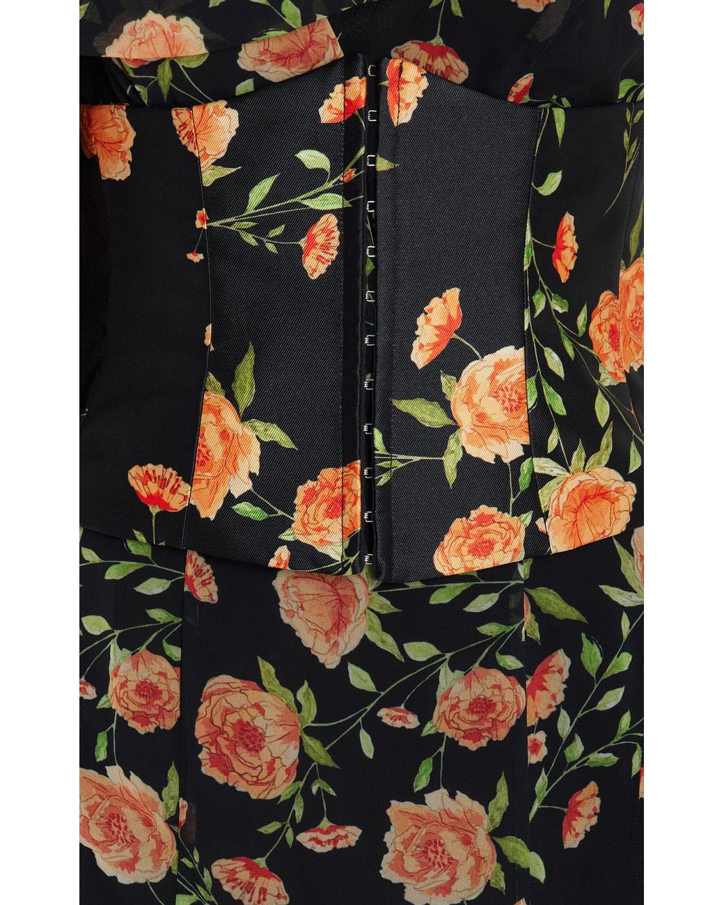De La Vali Brulee Corseted Floral-chiffon Maxi Dress in Black | Lyst