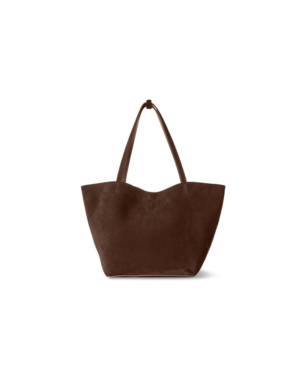 The Row Brown Park Three Edge Suede Tote Bag