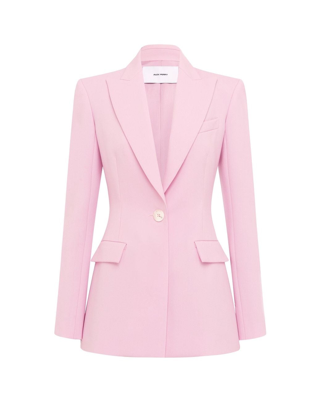 Alex Perry Pink Single-Breasted Virgin-Wool Blazer