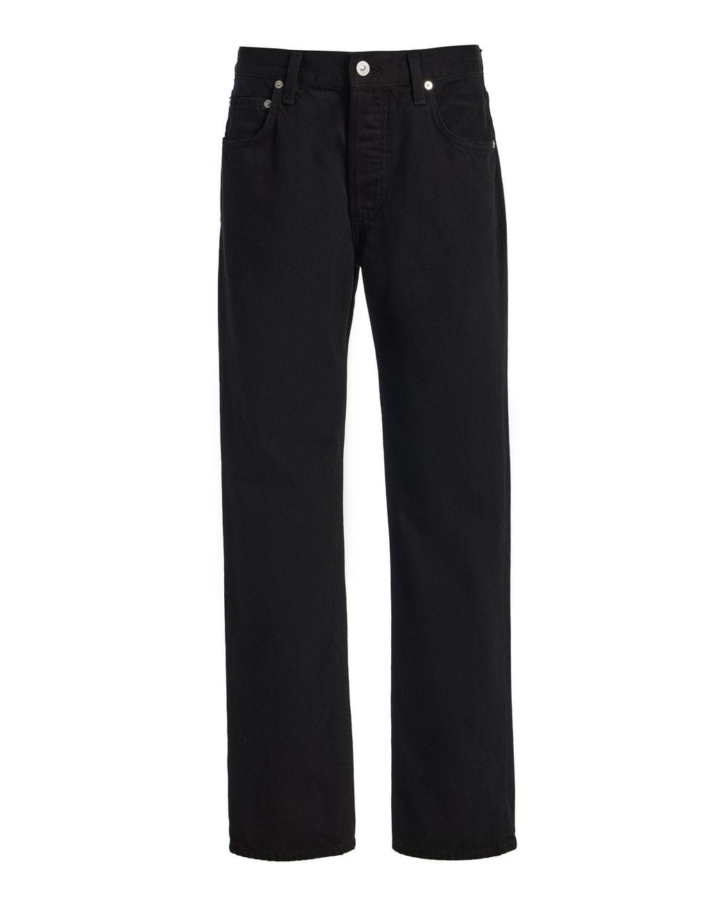Citizens of Humanity Black Savannah Rigid Mid-Rise Straight-Leg Jeans