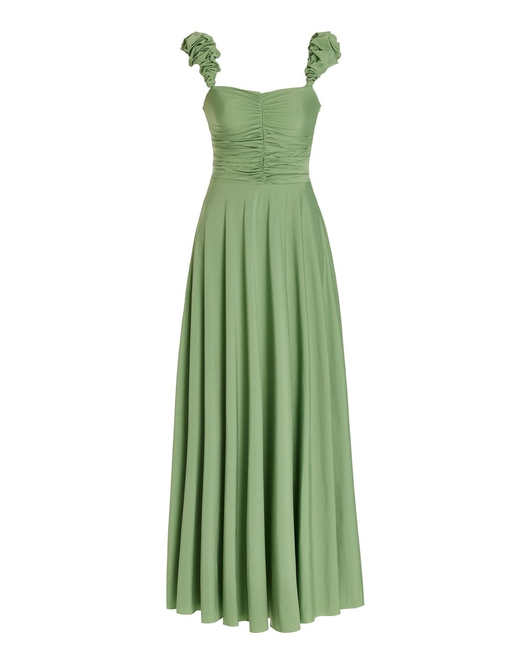 Maygel Coronel Faraglioni Ruched Maxi Dress in Green | Lyst