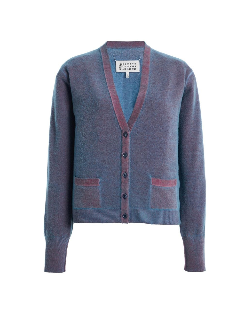 Maison Margiela Blue Wool Cardigan