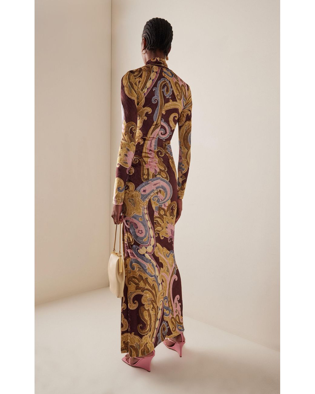 ワンピース ETRO VELVET LONG DRESS ETRO Floral-print velvet halterneck maxi dress | NET-A-PORTER