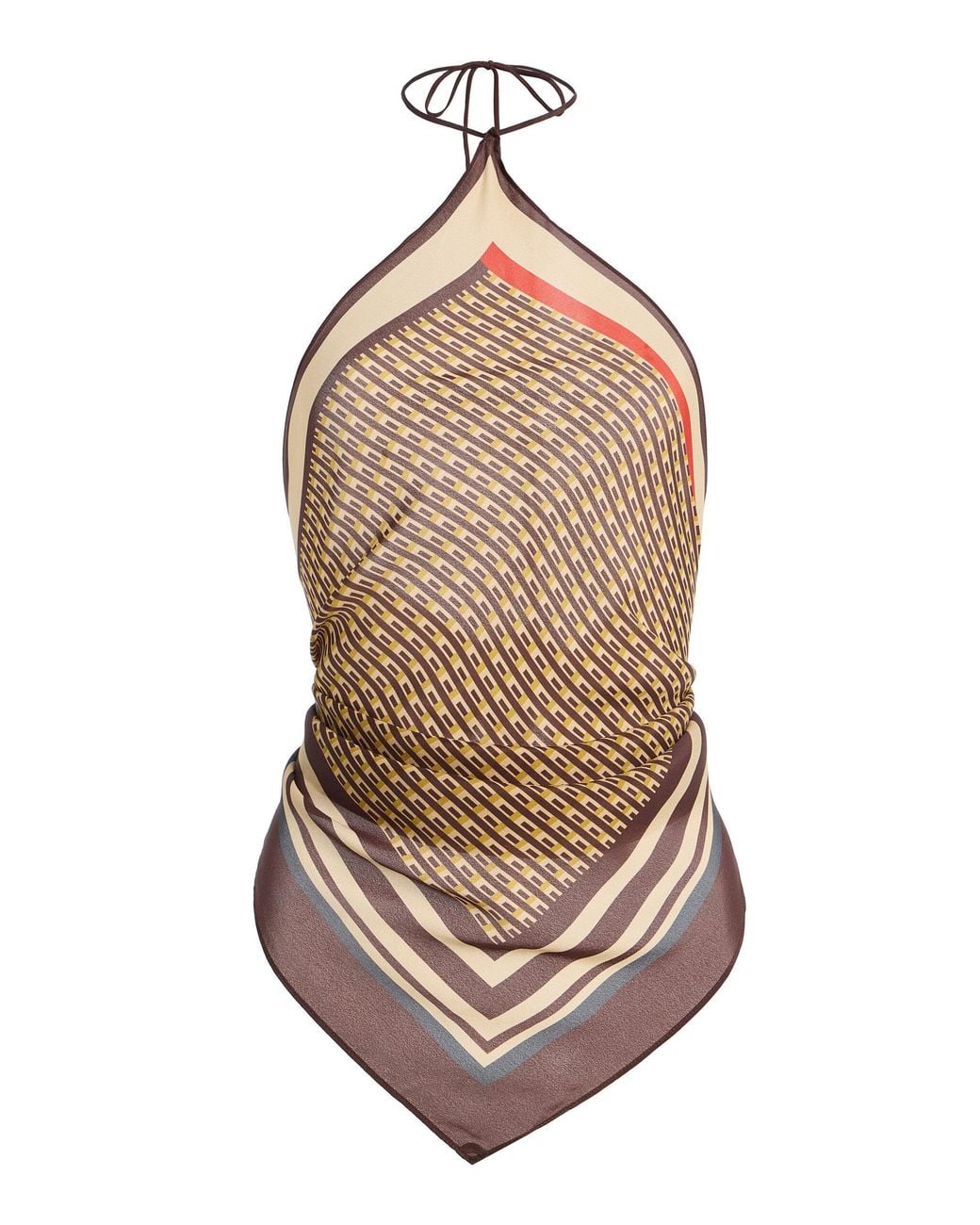 Sir Brown Cooper Chiffon Scarf Top