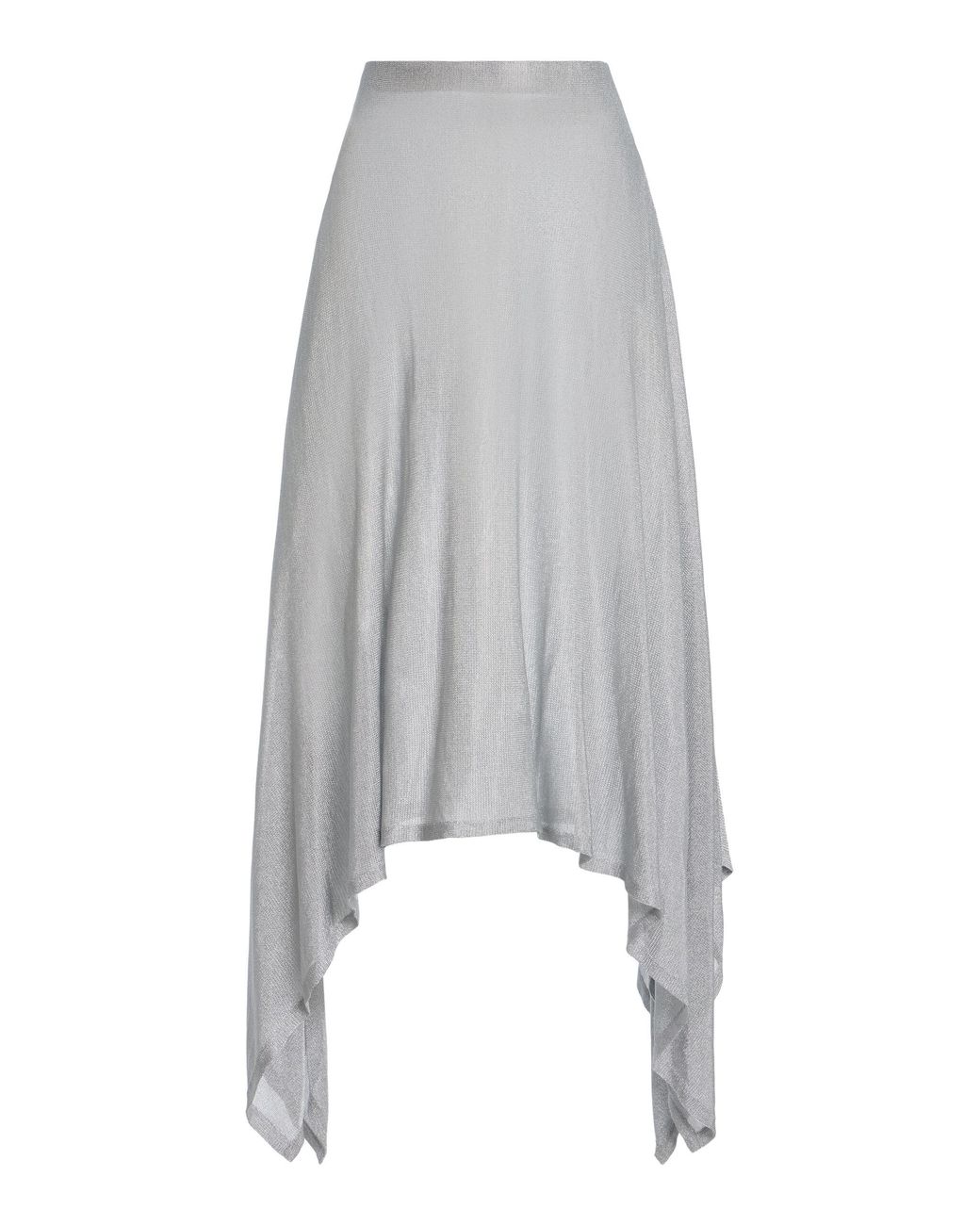 Mel Usine White Leonore Asymmetric Chainmail Knit Skirt