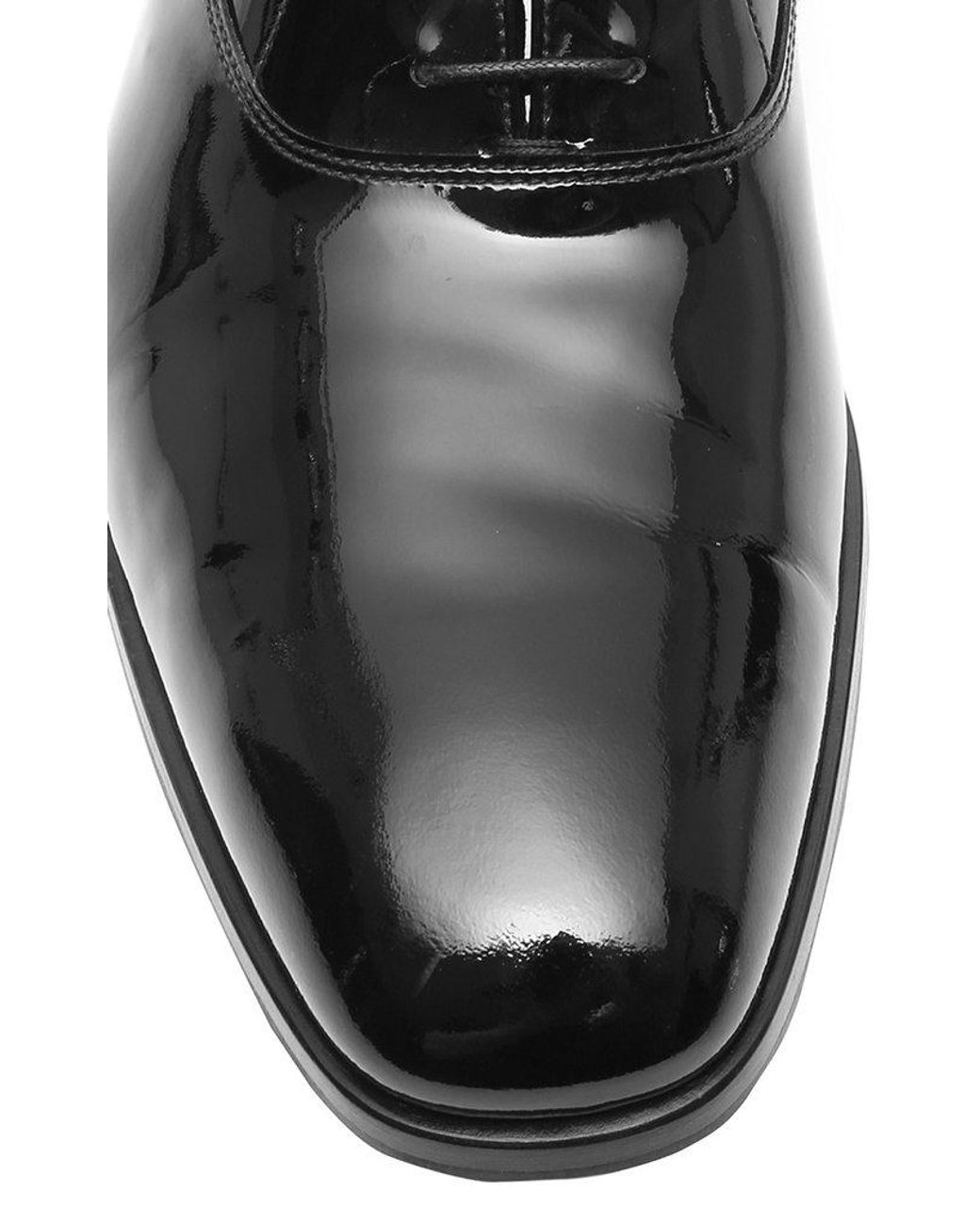 Prada Patent Leather Tuxedo Shoes in 