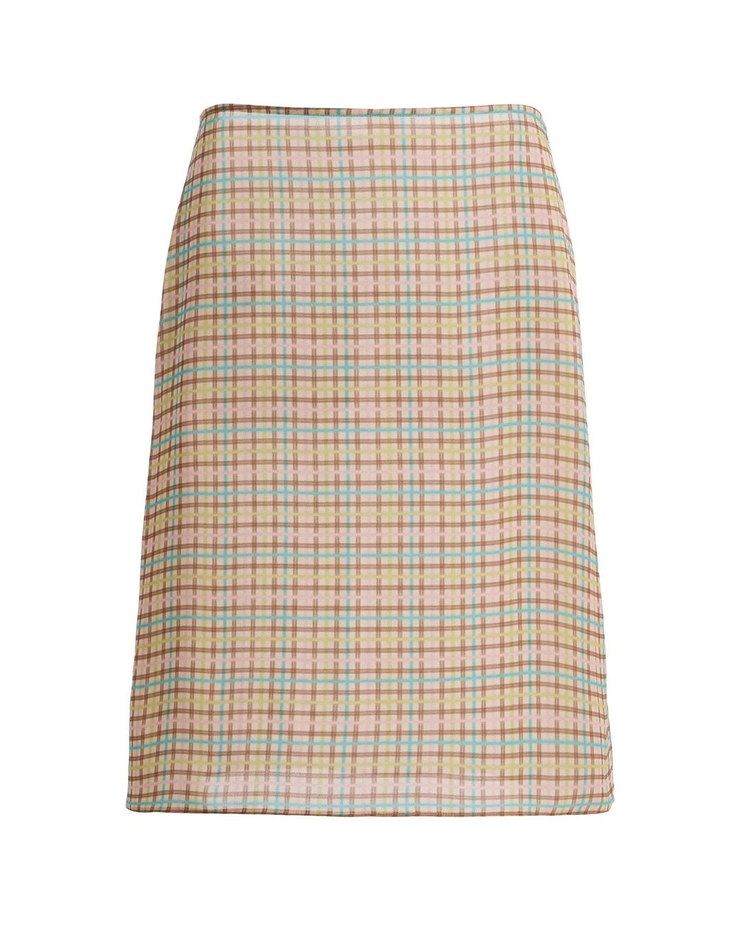 Siedres Natural Colette Checked Georgette Midi Skirt
