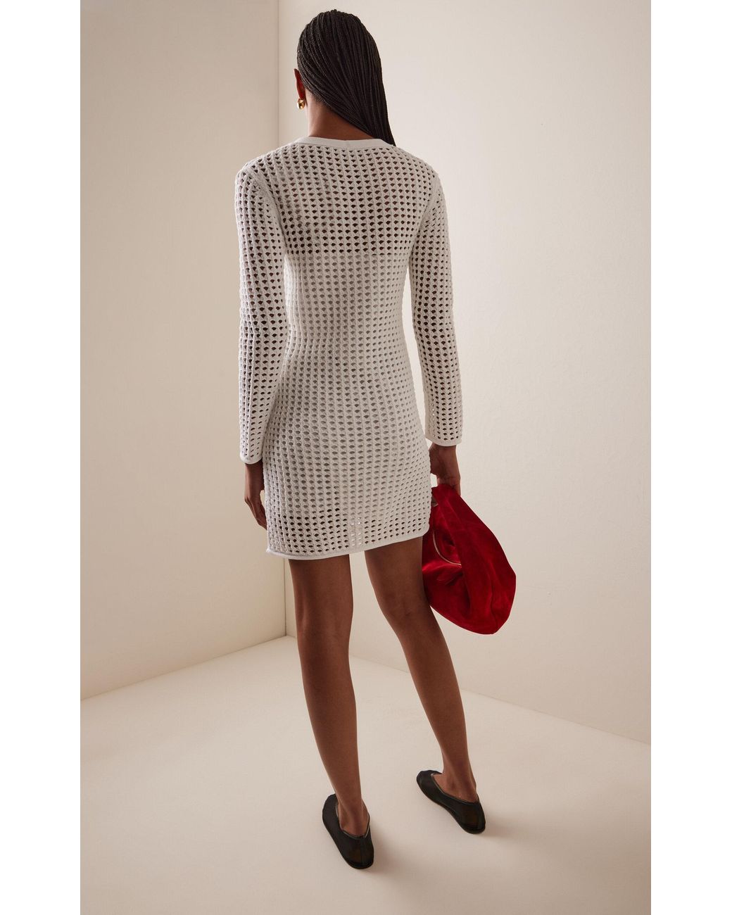 Proenza Schouler Micah Crocheted Mini Dress in White | Lyst Canada