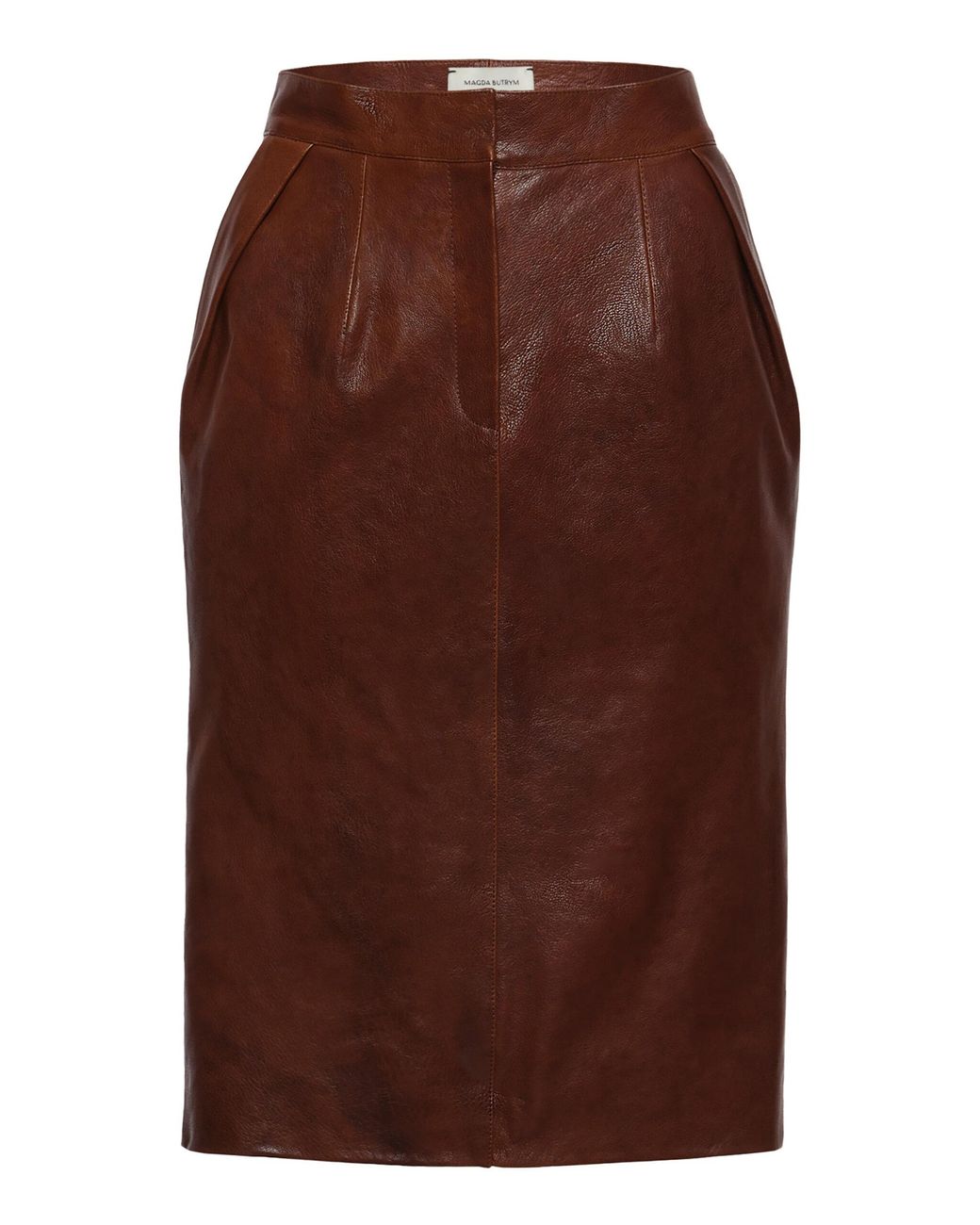 Magda Butrym Brown Leather Pencil Skirt