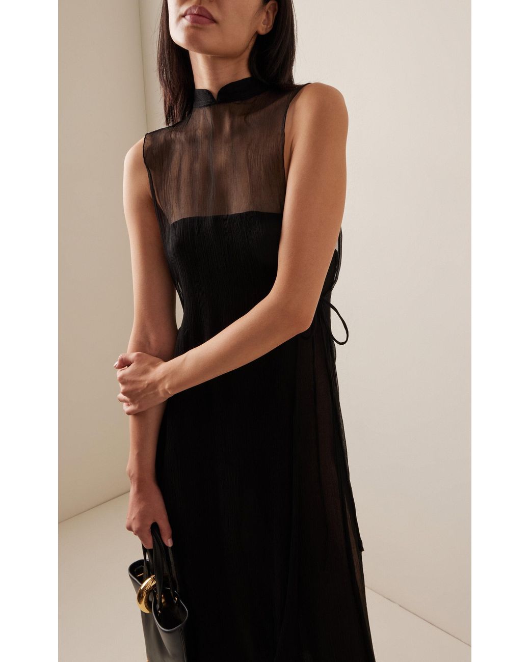 All That Remains Ola Crinkled Silk Maxi Dress in Black | Lyst