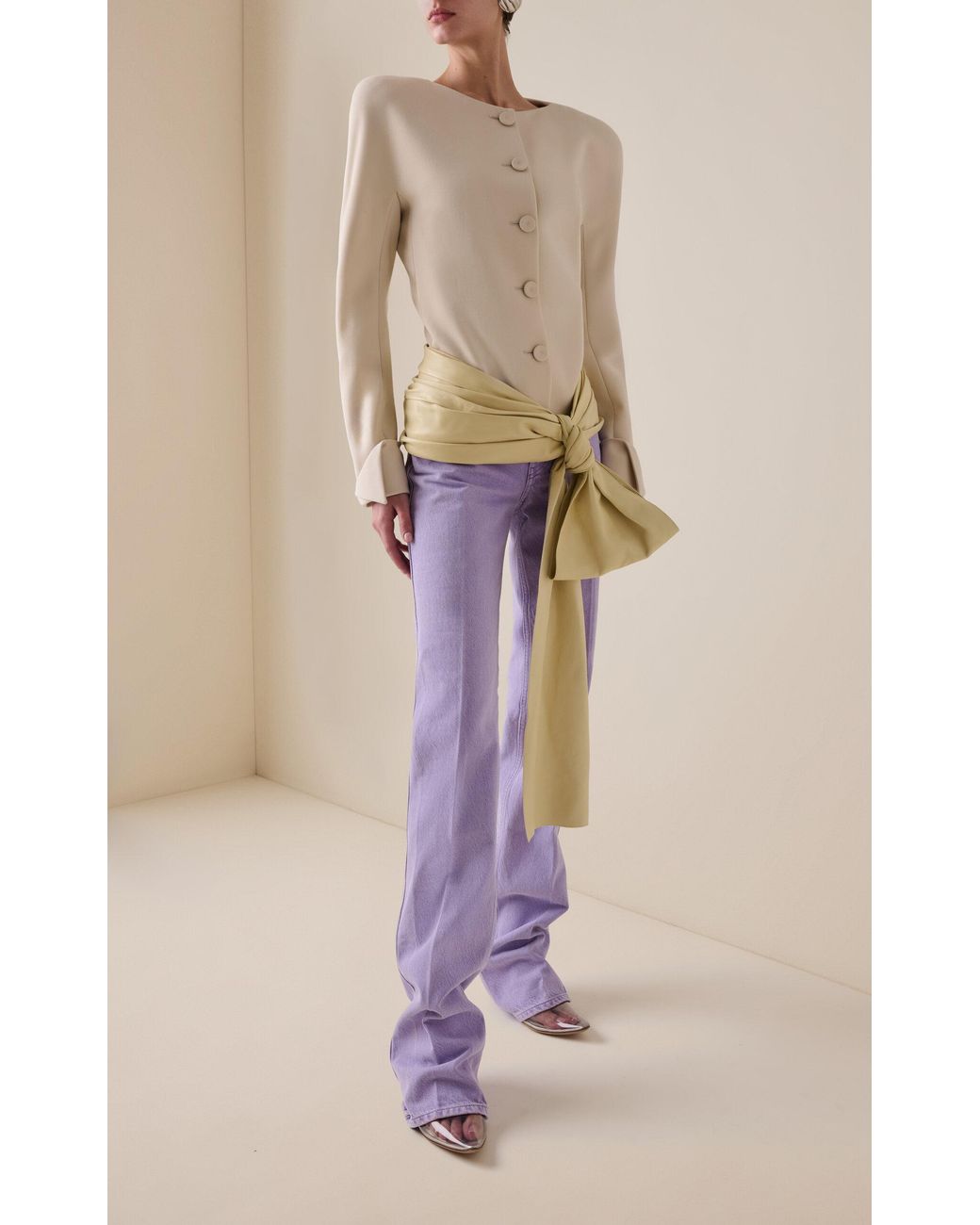 Chloé Natural Single-Breasted Wool Jacket