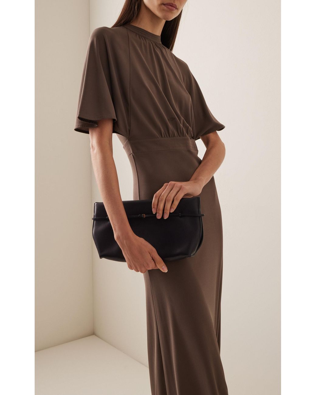 toteme long sleeve jersey dress Toteme Long Slim Fit Jersey Sheath Dress with Long Sleeves - White |  262WRD0326YA0244
