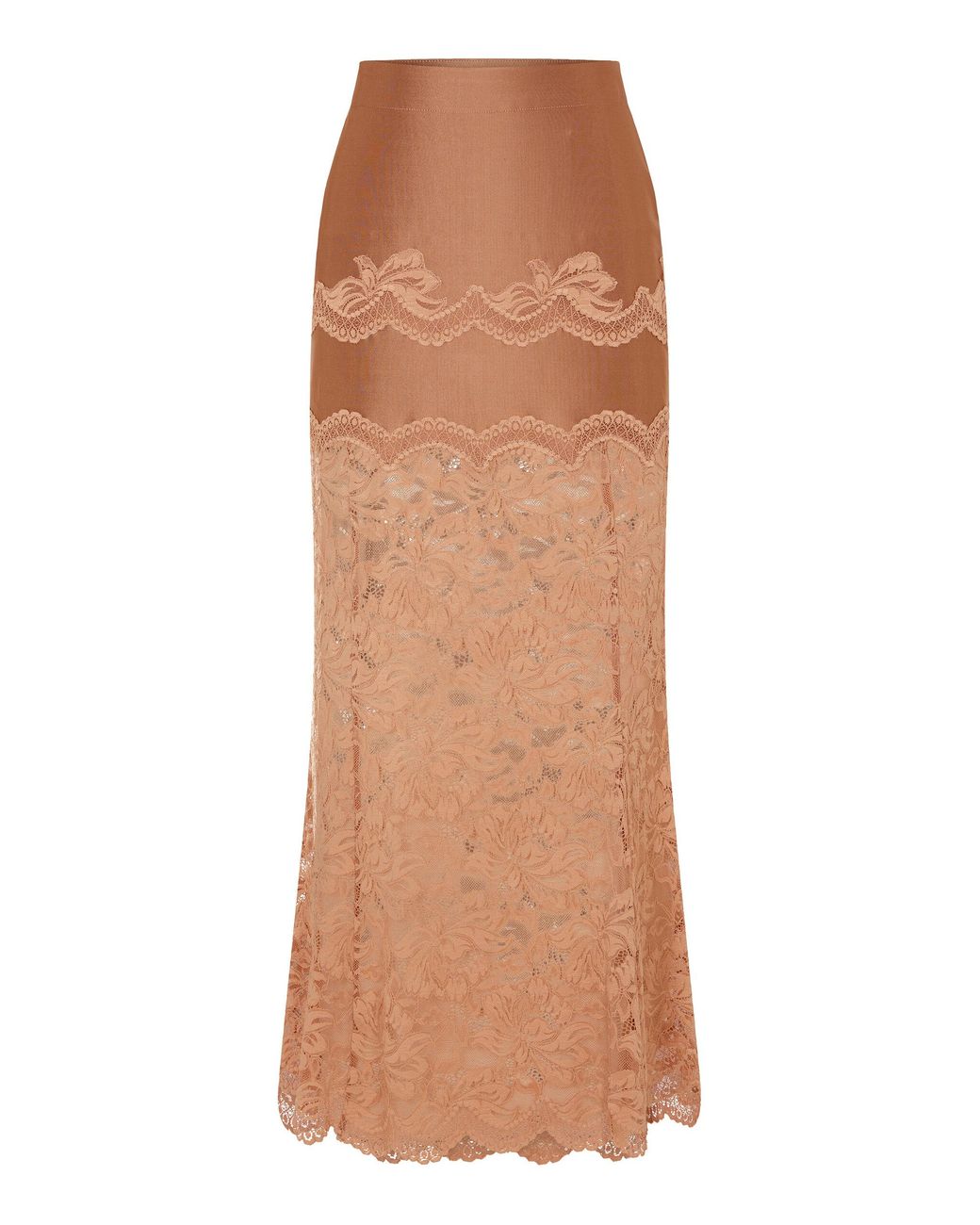 Rabanne Brown Lace Maxi Skirt