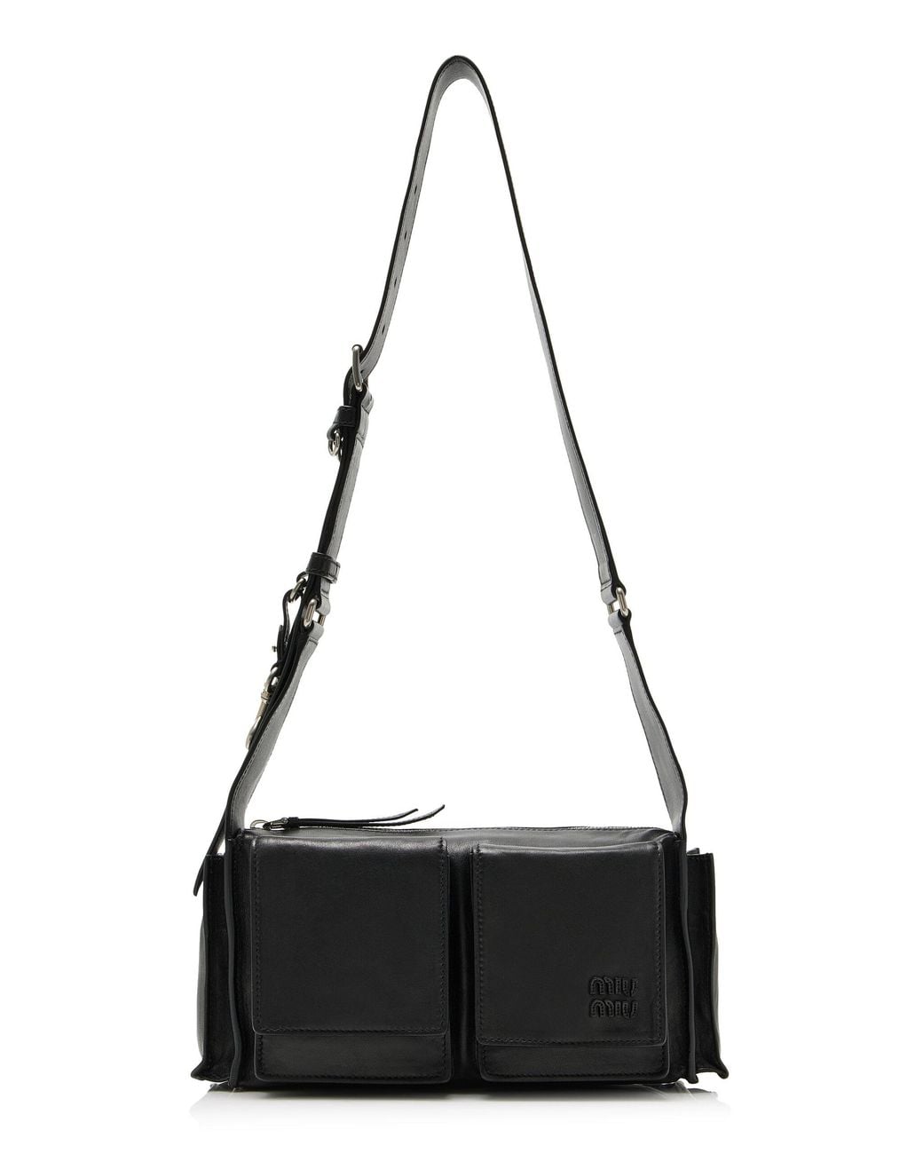 Miu Miu Black Pocket Utility Leather Bag