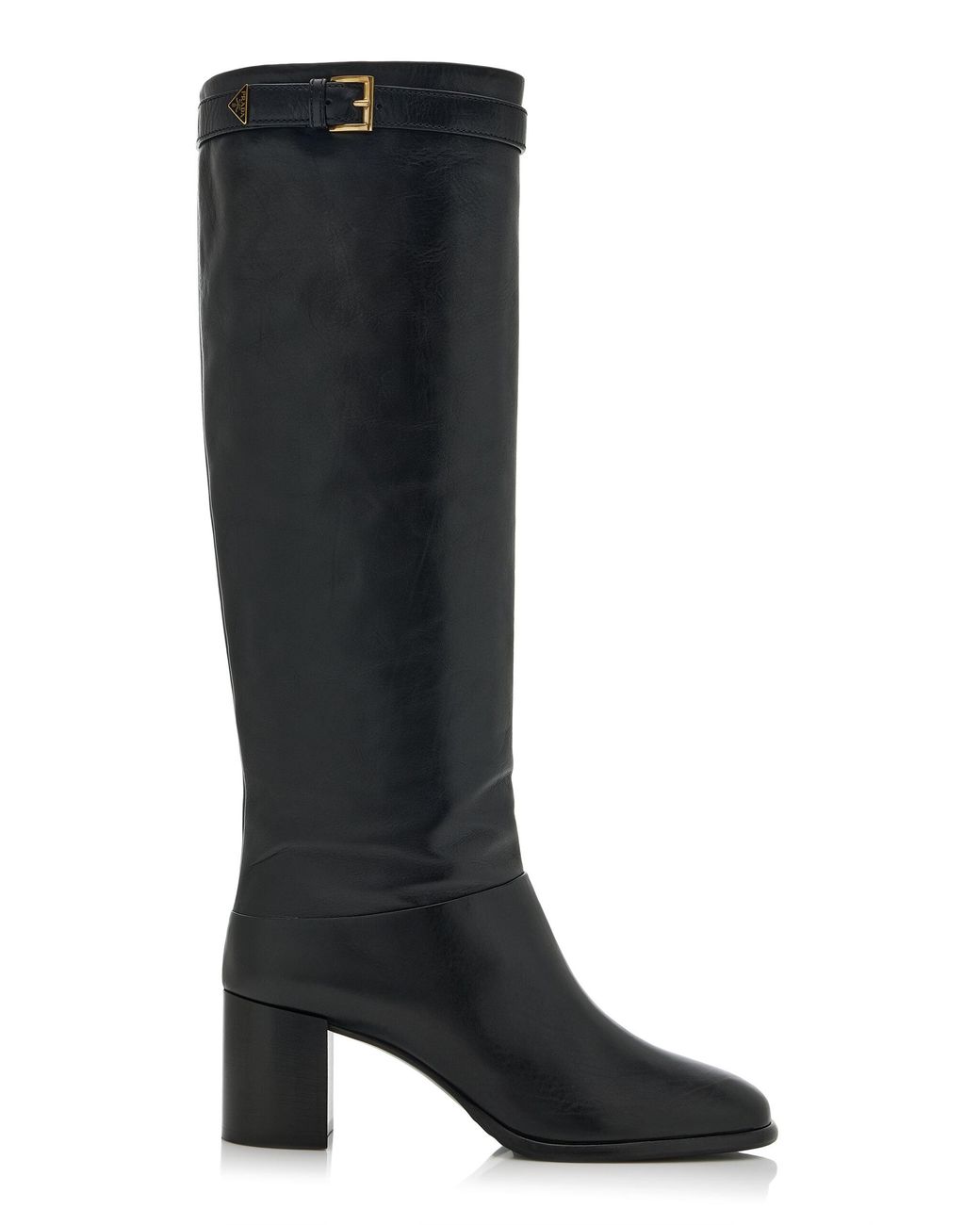 Prada Black Leather Knee Boots