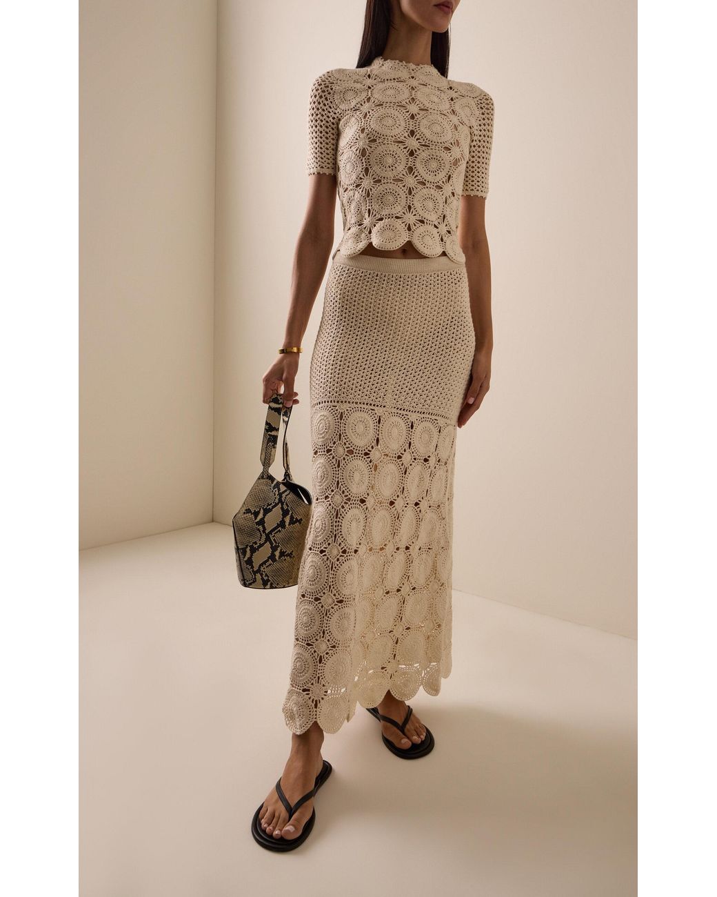 Escvdo Natural Siula Crocheted Cotton Top