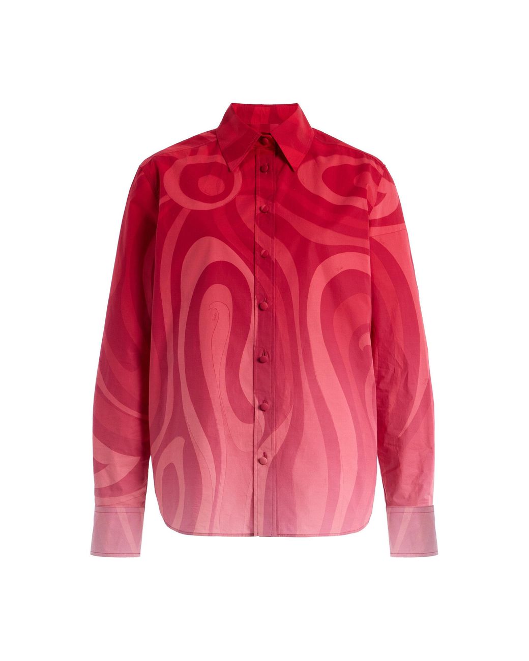 Emilio Pucci Red Gradient Poplin Shirt