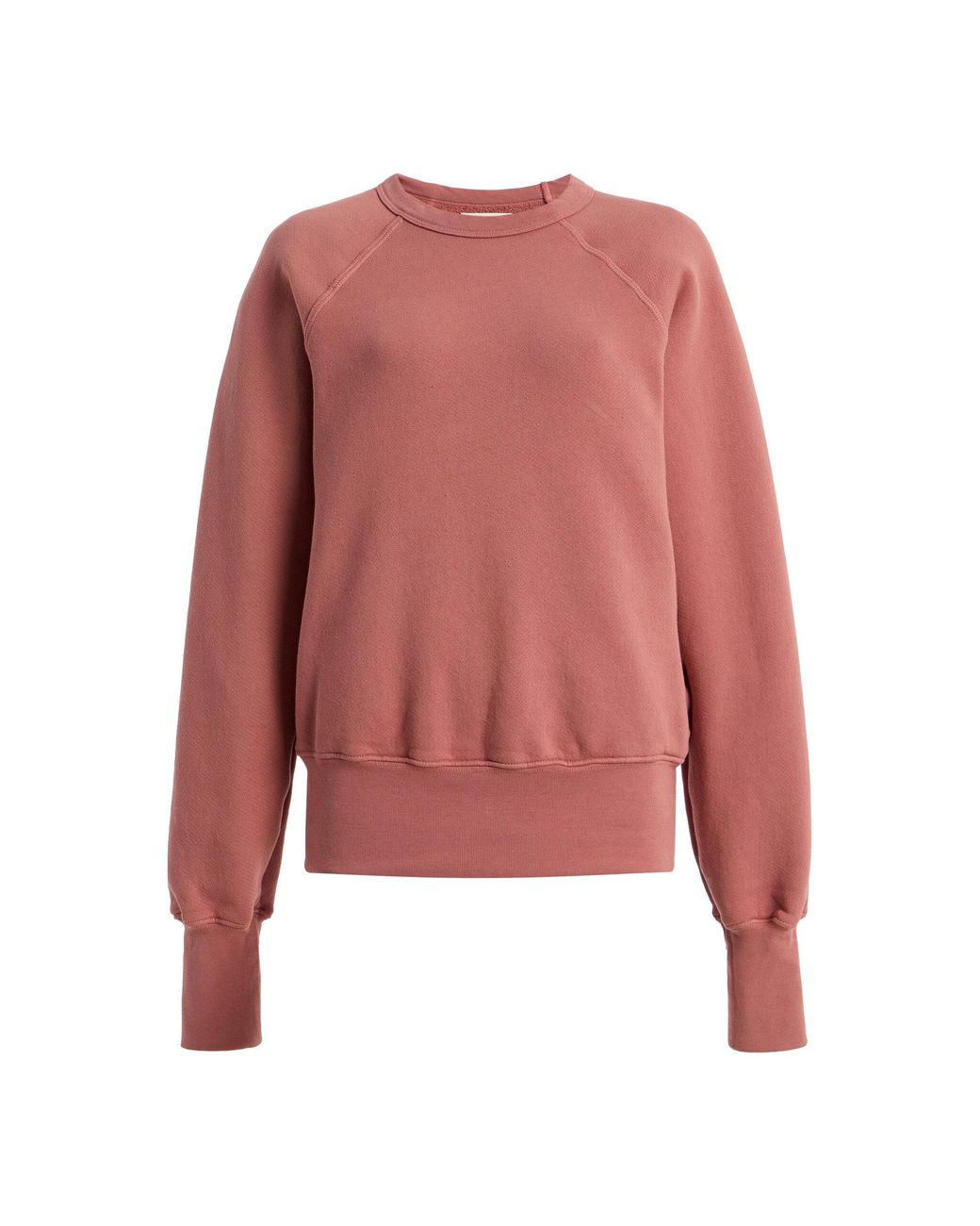Les Tien Pink Leann Classic Raglan Cotton Sweatshirt