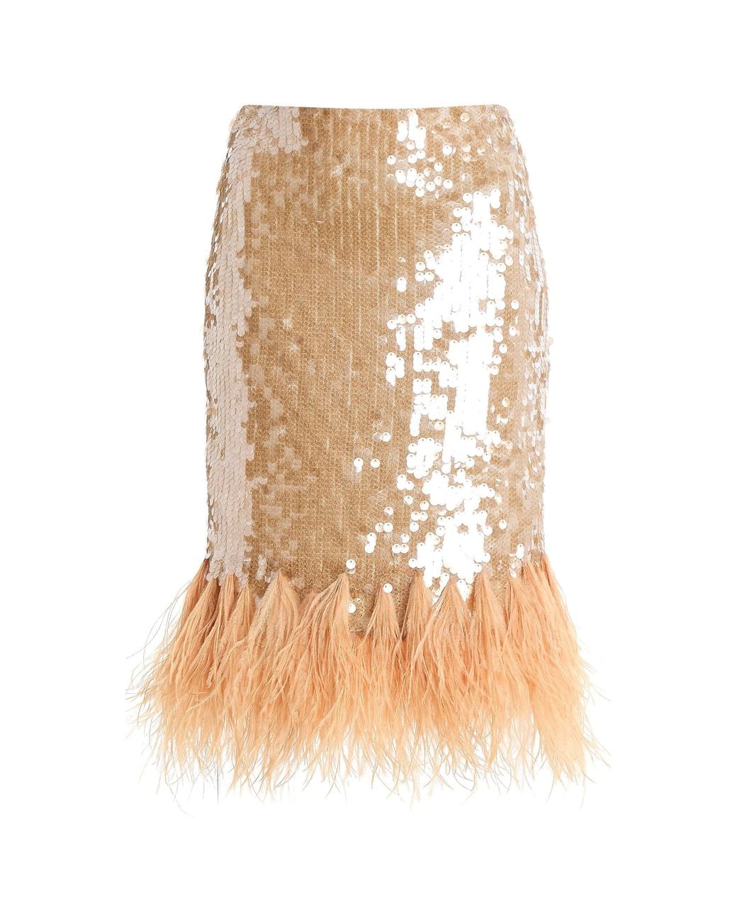 ANDRES OTALORA Natural Exclusive Del Cielo Feather-embellished Mini Skirt