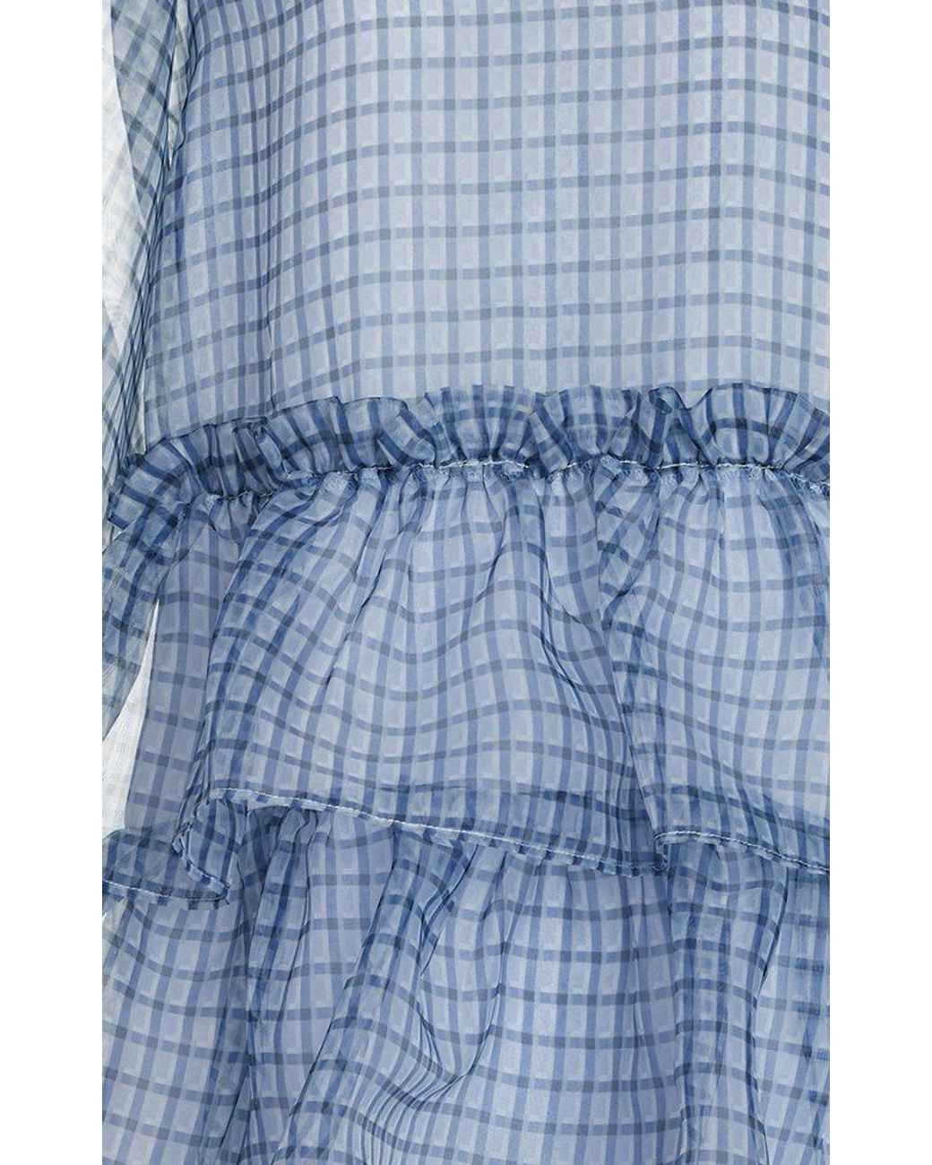 Ganni Organza Dress in Blue | Lyst Australia