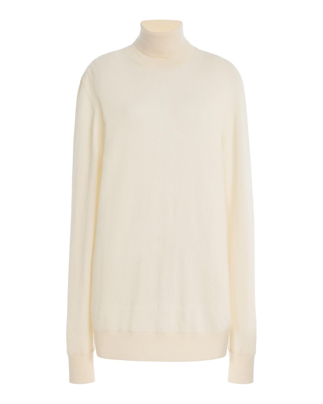The Row White Lizzy Fine-Knit Cashmere Sweater