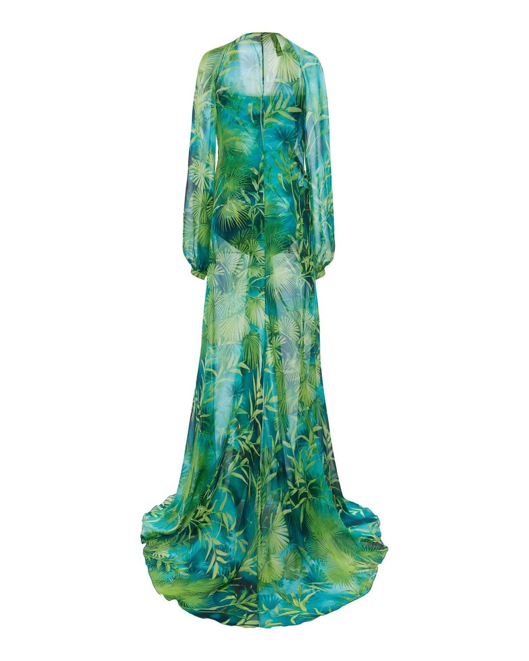 Versace Jungle Print Silk Dress in Green | Lyst