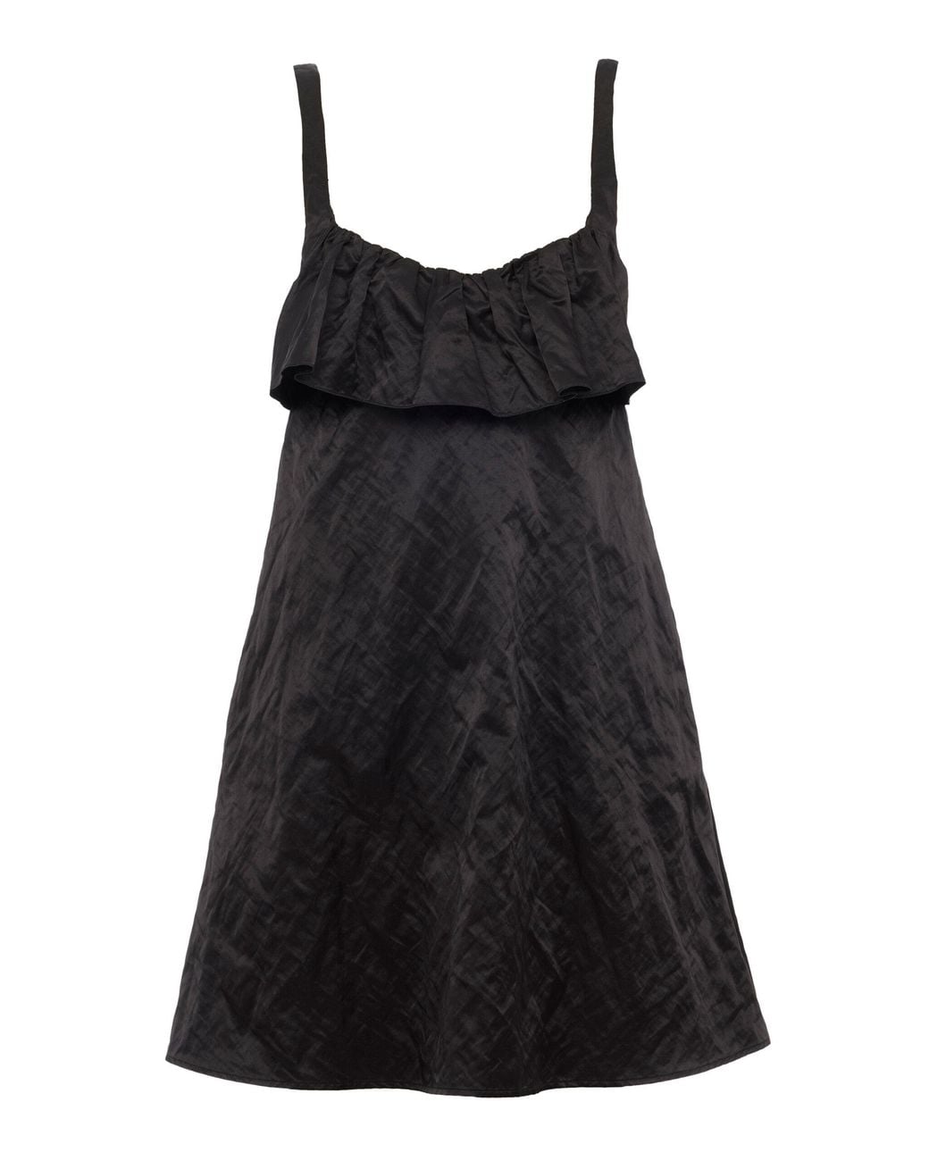 Chloé Black Satin Crinkle Mini Dress