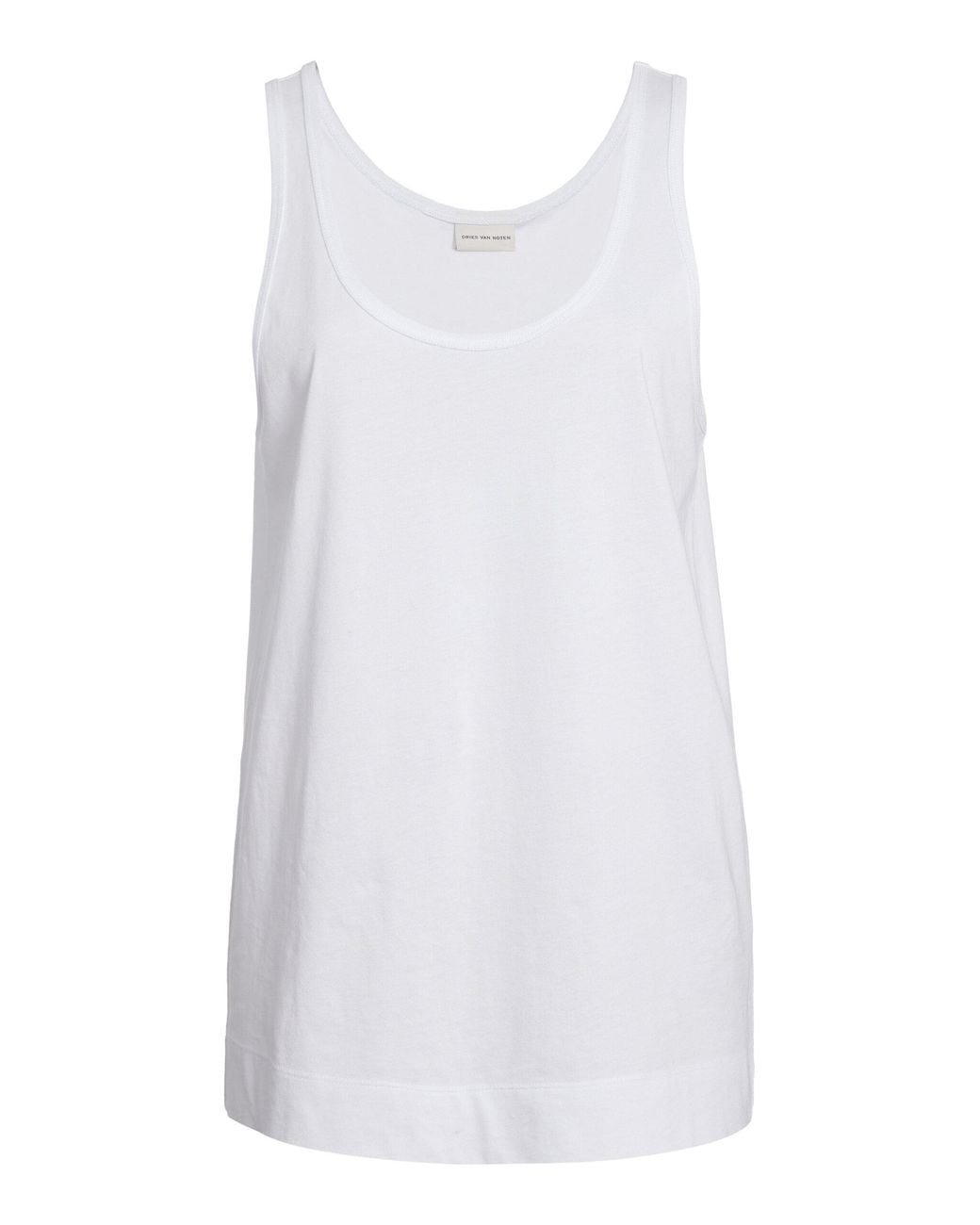 Dries Van Noten White Hevila Cotton Tank Top