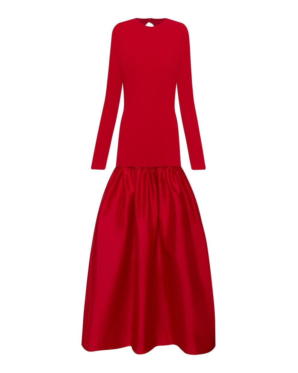 ANDRES OTALORA Red En Tus Ojos Jersey Maxi Dress