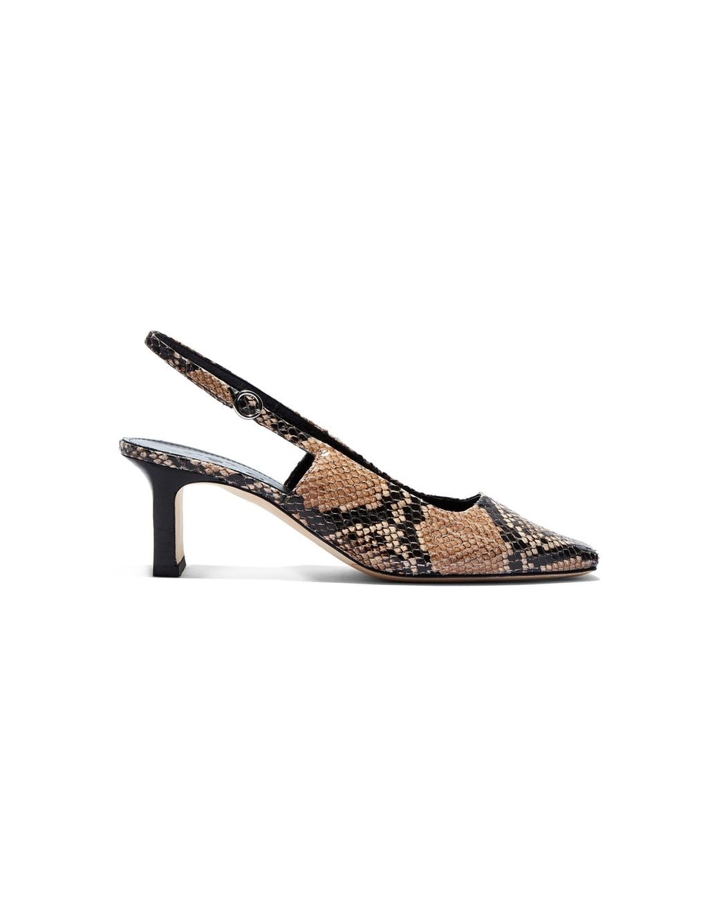 Aeyde Multicolor Liza Snake-Effect Leather Slingback Pumps