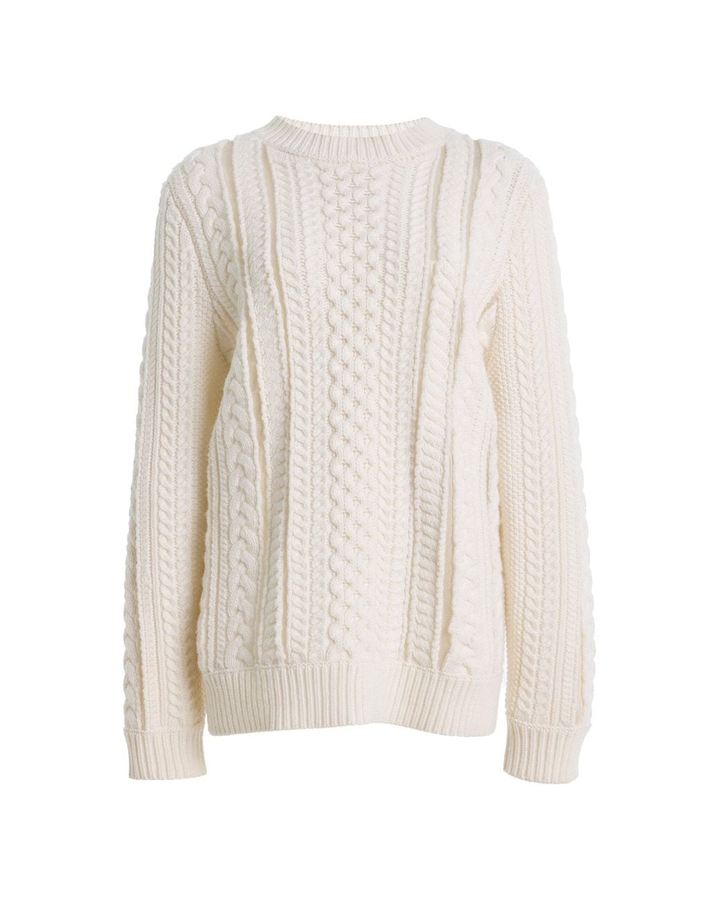 Gabriela Hearst White Westal Wool-Cashmere Fisherman Sweater