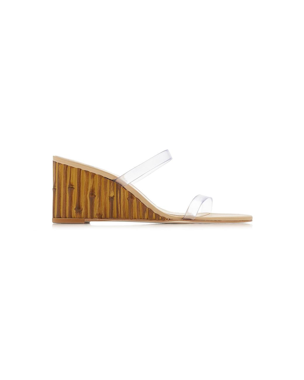 Cult Gaia Eva Pvc Leather Wedges in White | Lyst