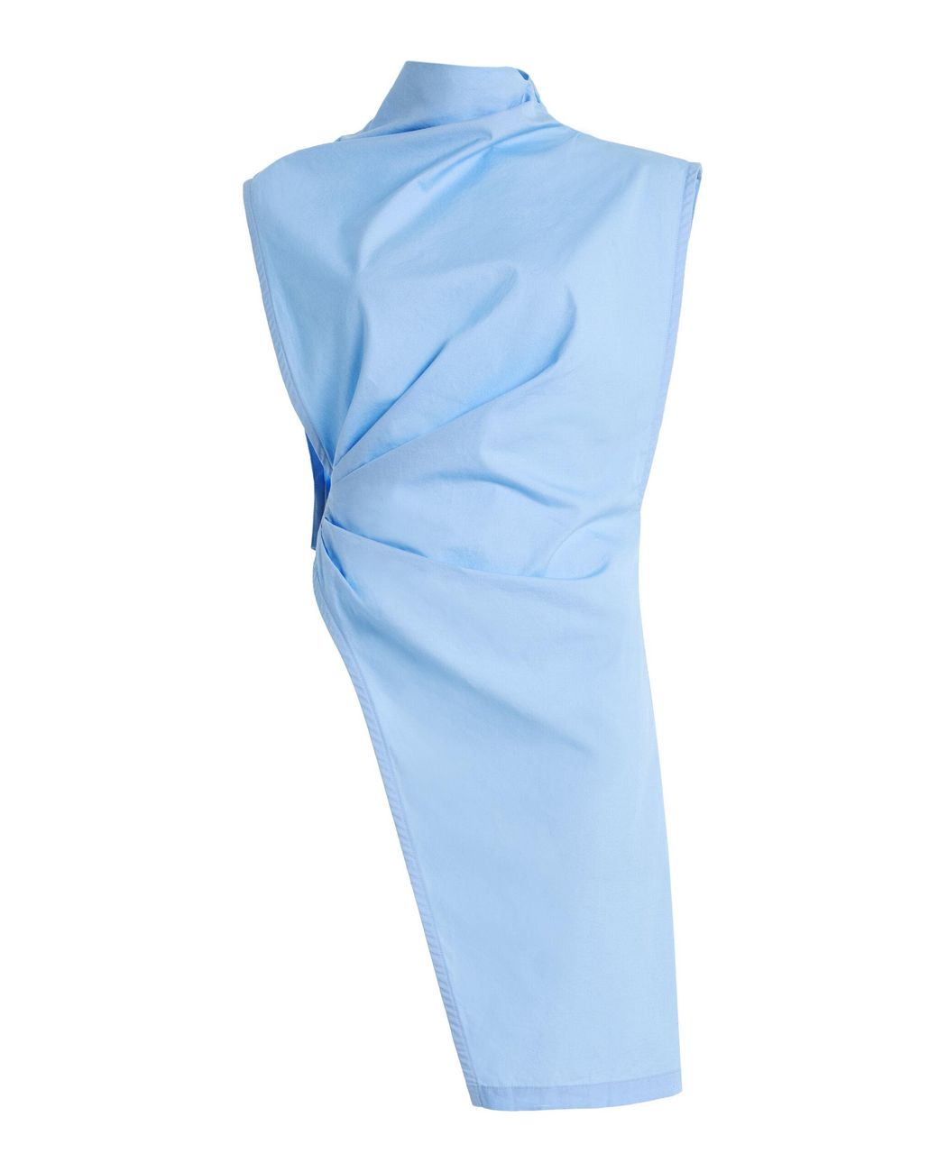 Tolu Coker Blue Asymmetric Cotton Poplin Blouse