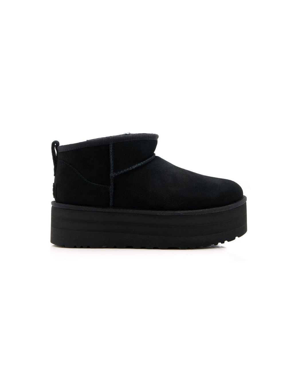 Ugg Black Classic Ultra Mini Sheepskin Platform Boots