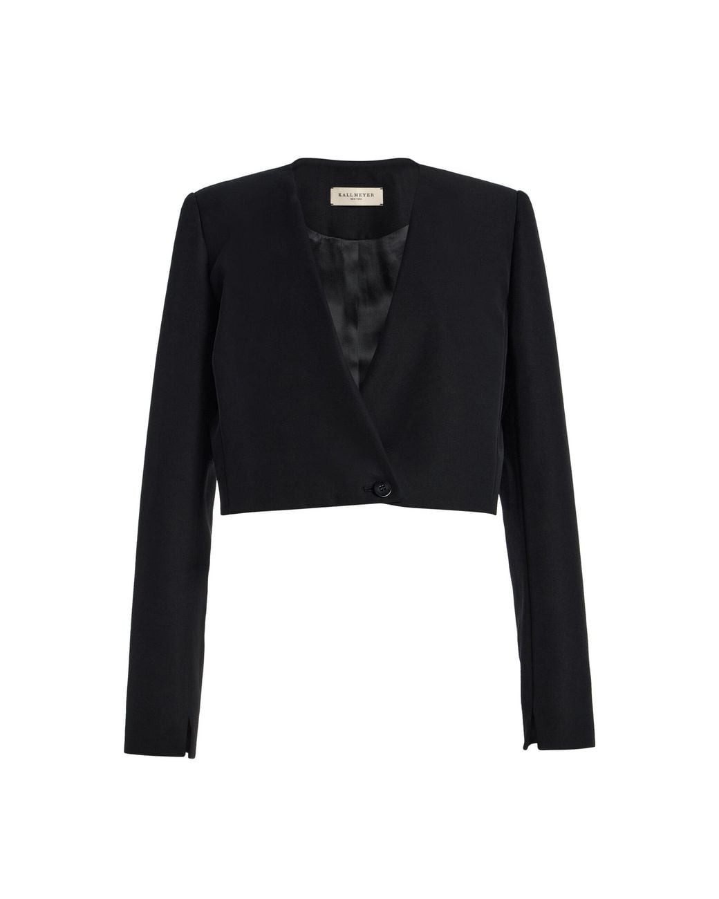 Kallmeyer Black Astrid Wool-Blend Cropped Blazer