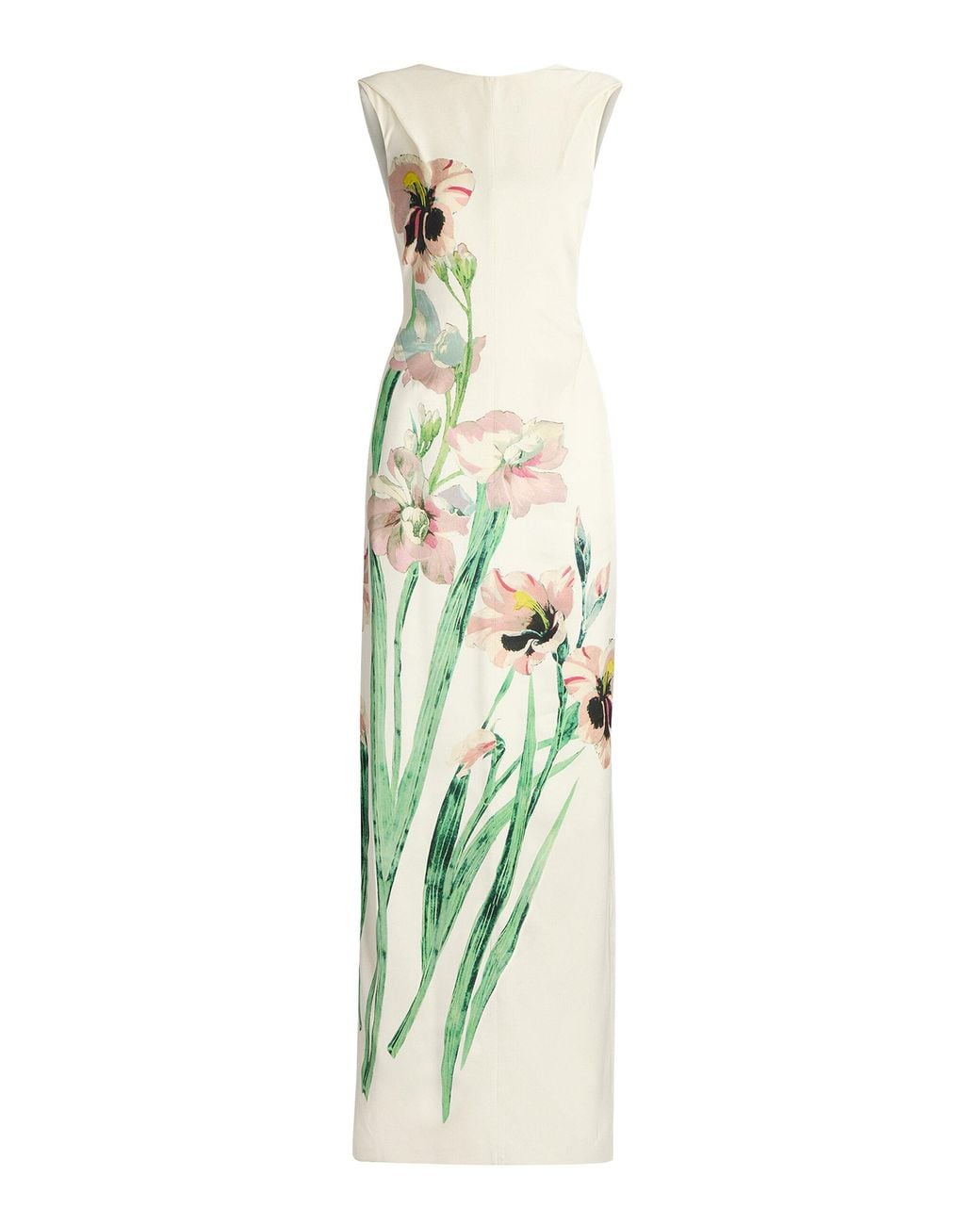 Erdem Blue Floral Duchess Satin Gown