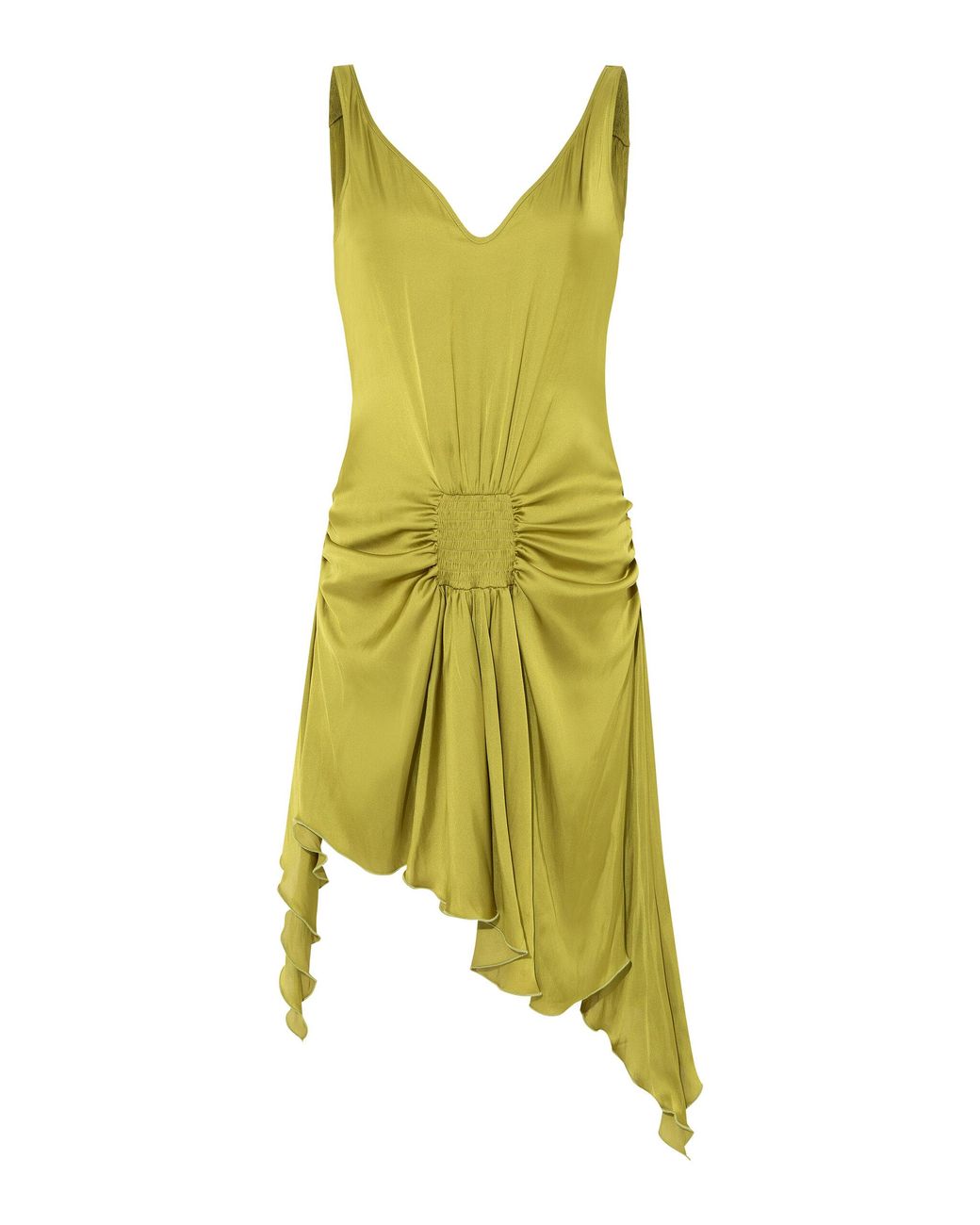 Siedres Clemens Ruched Satin Mini Dress in Green | Lyst