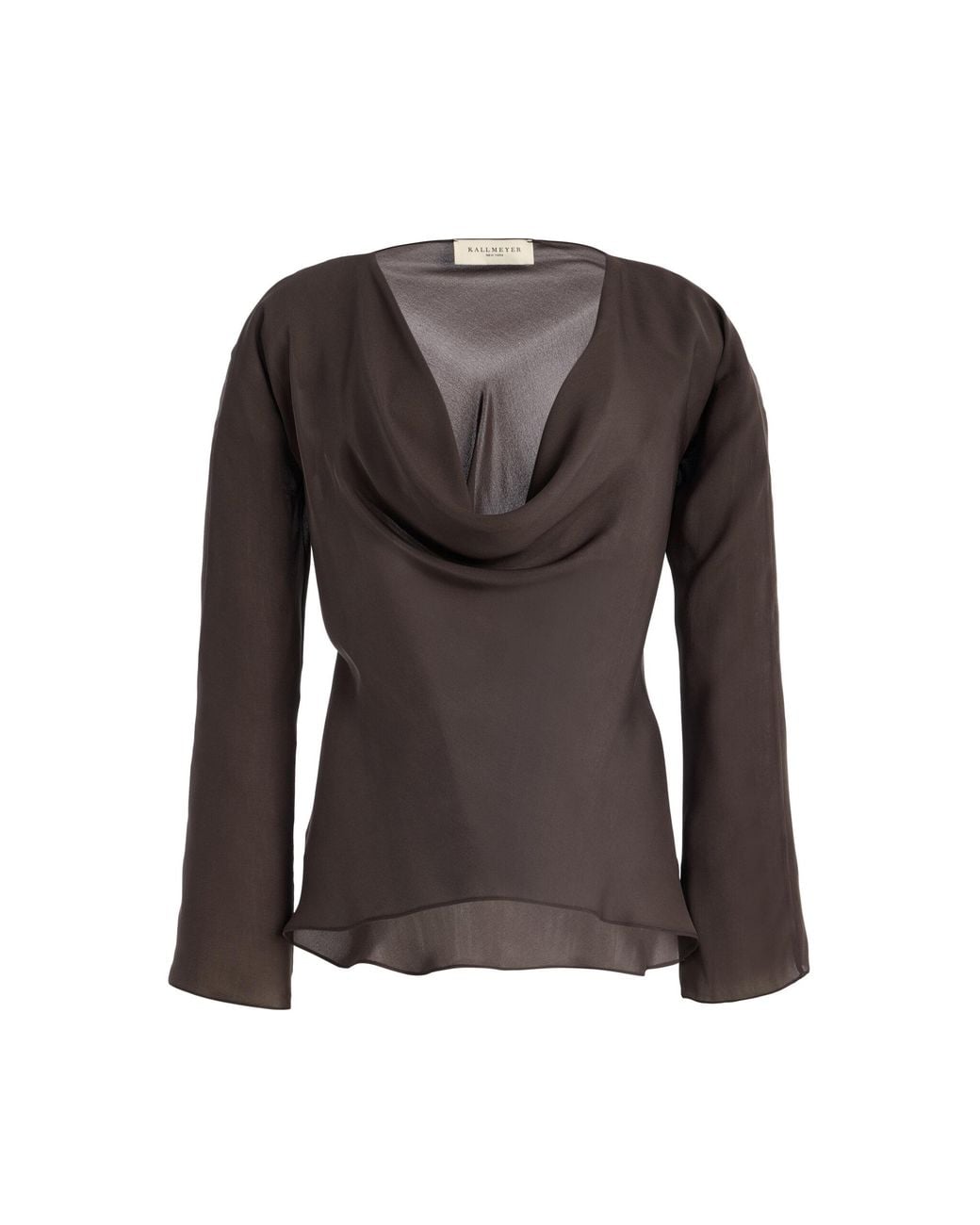 Kallmeyer Black Wilka Draped Silk Blouse