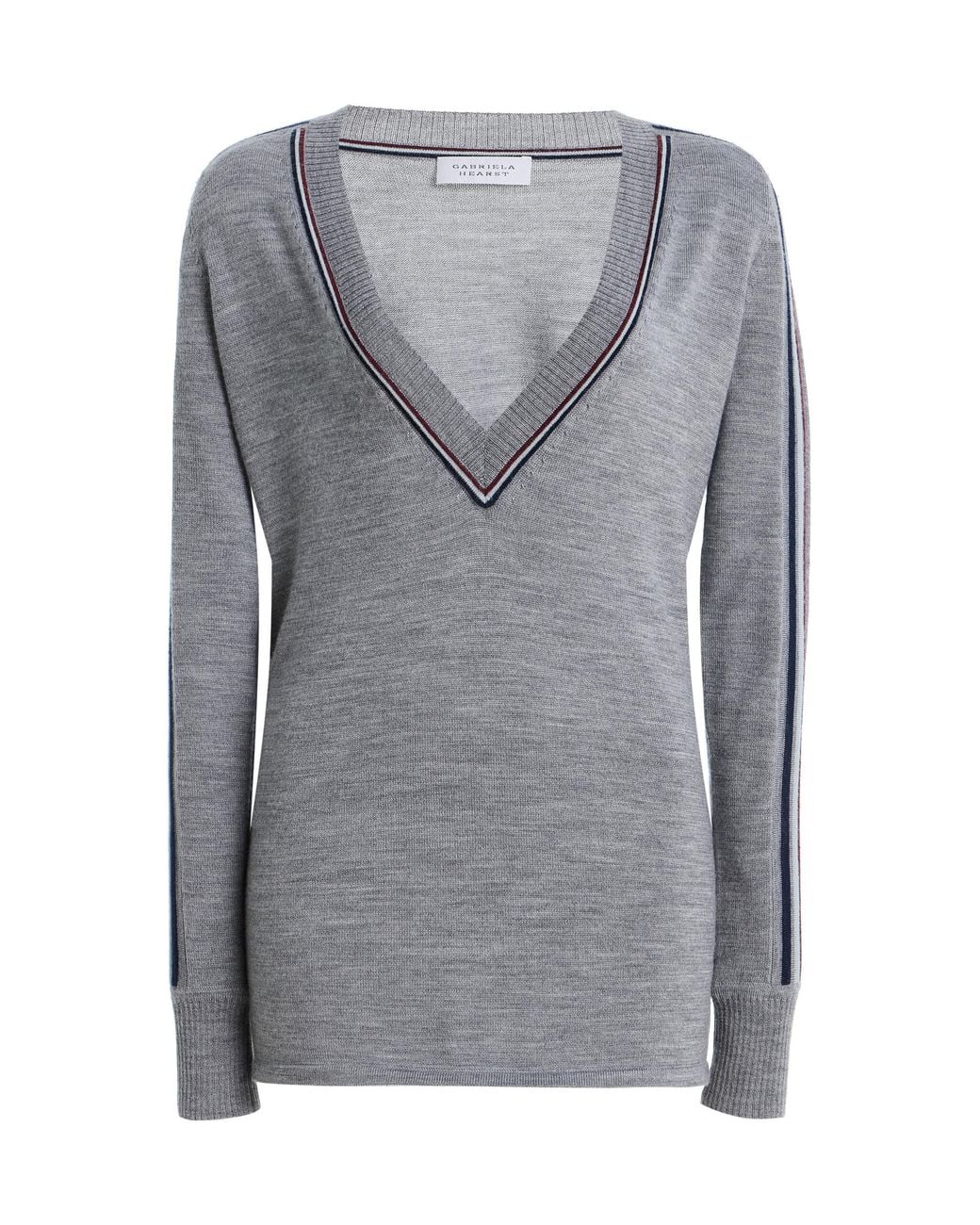 Gabriela Hearst Gray Byrne V-Neck Wool-Cashmere Sweater
