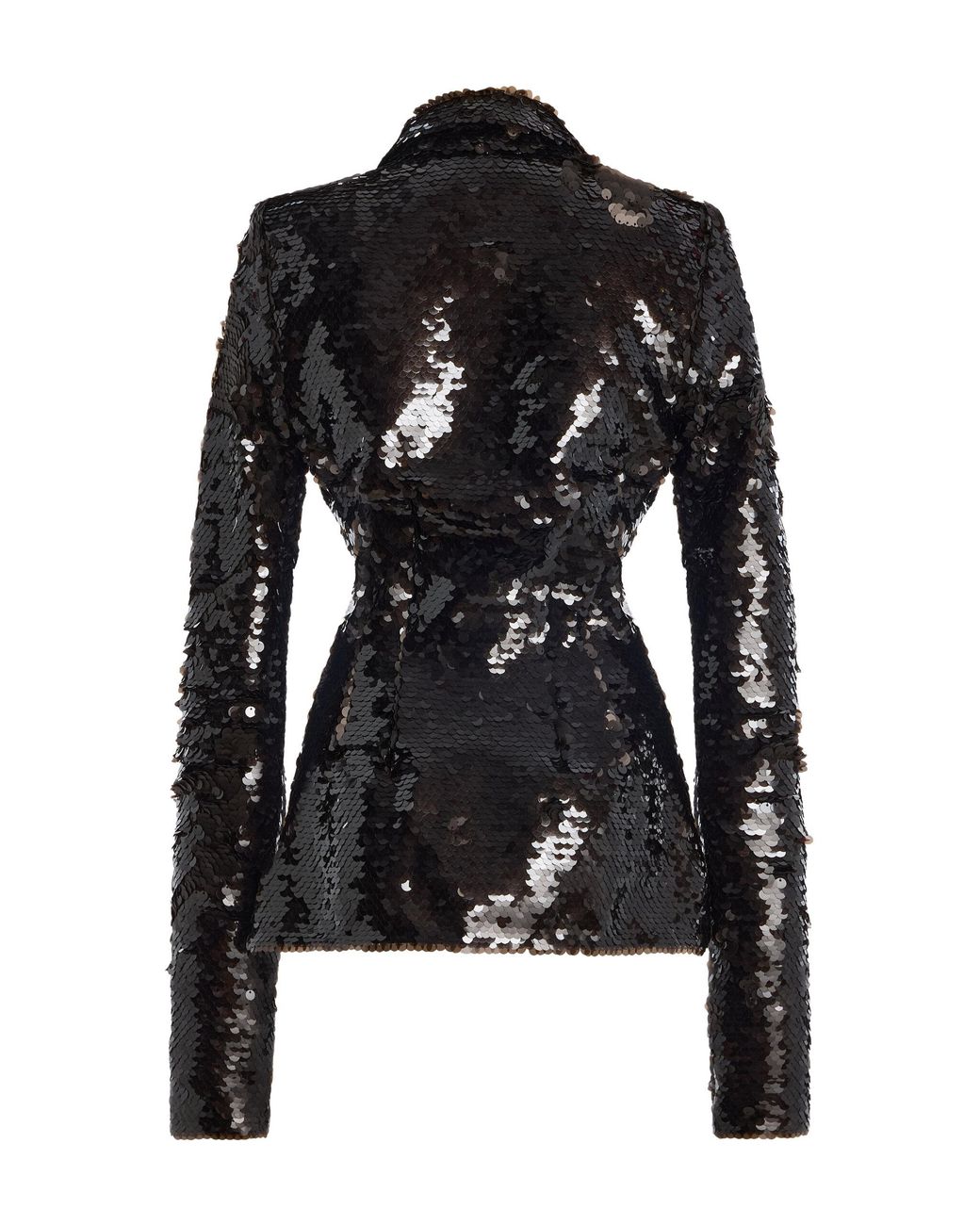 LAQUAN SMITH Black Sequined Button-Down Top