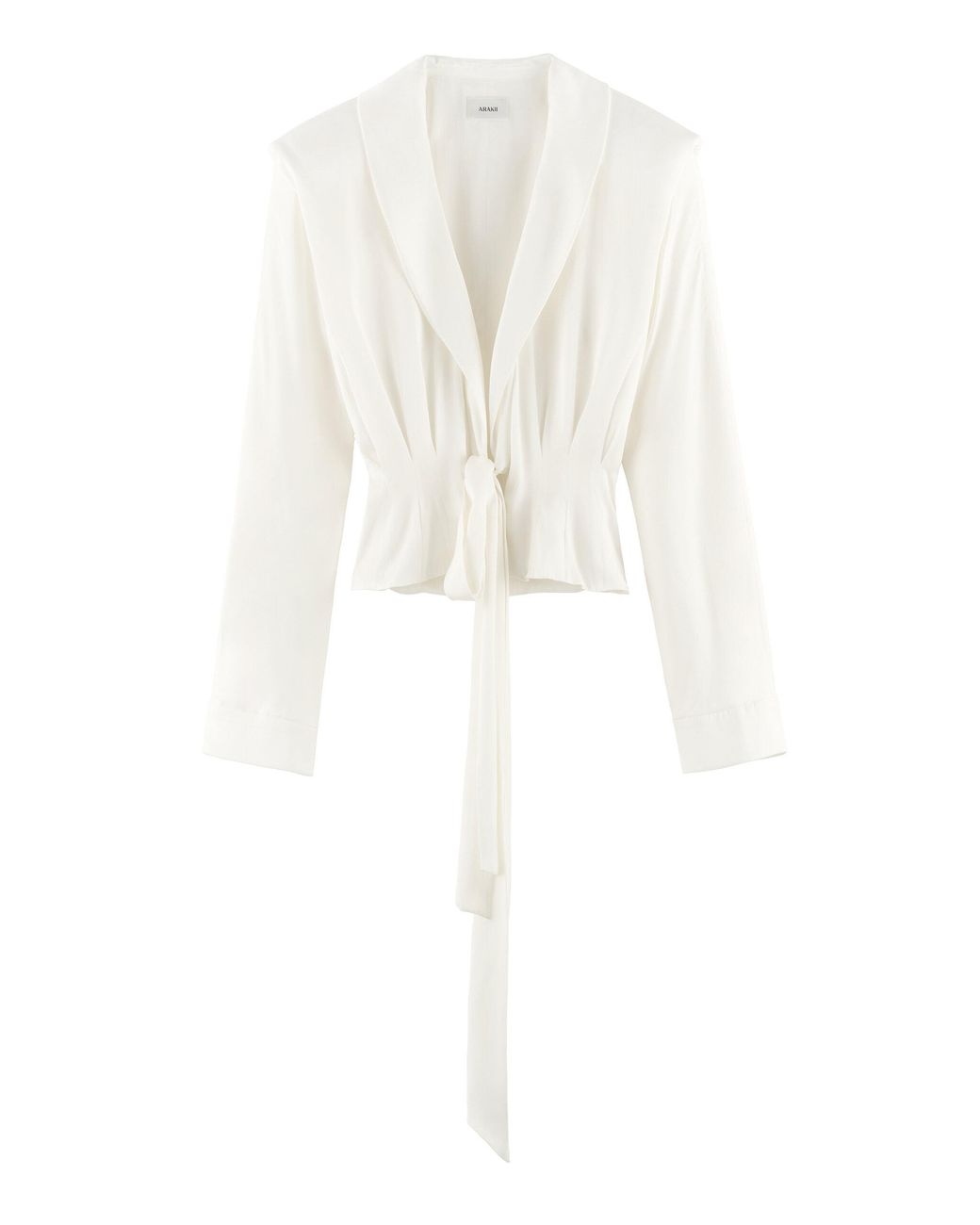 ARAKII White Front Tie Silk-Blend Top Exclusive