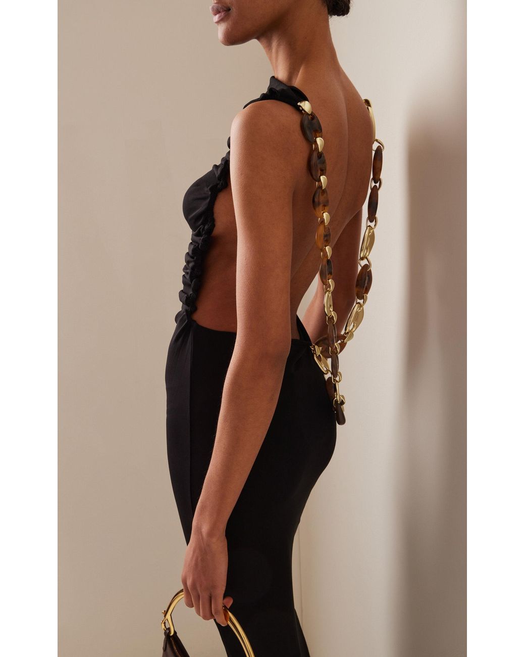christopher esber dress black Draped Tulle Column Dress