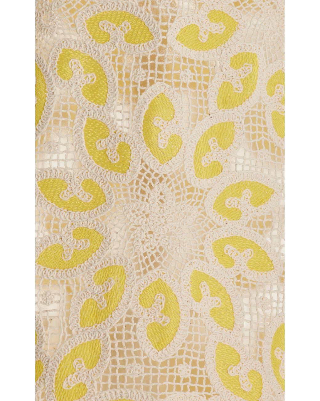 Zimmermann Golden Woven Lace Mini Dress in Natural | Lyst