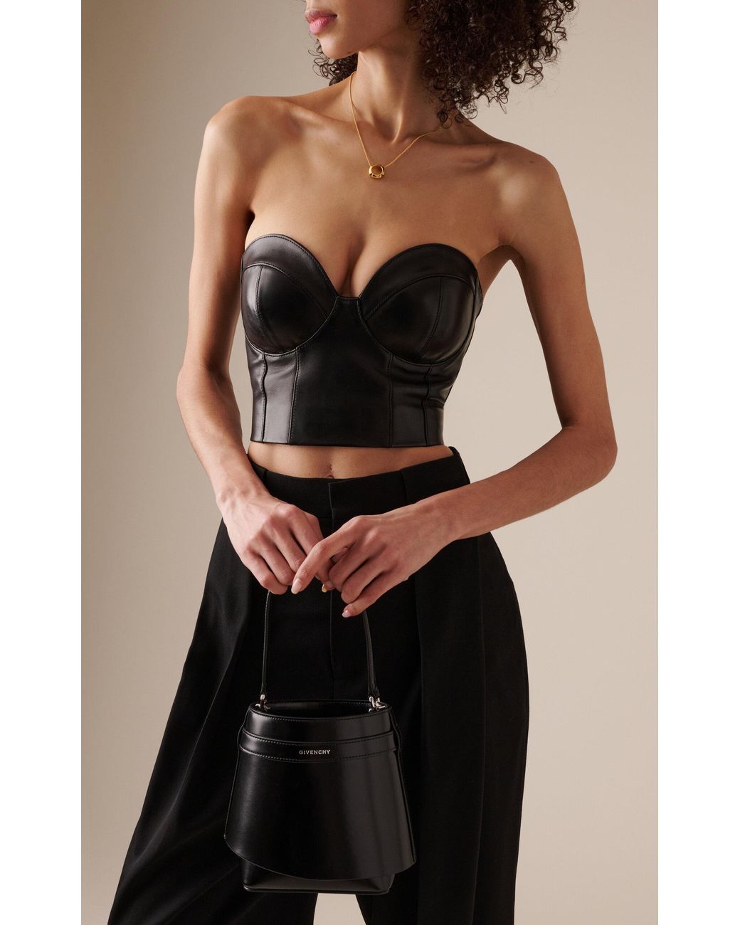 Leather bustier top sale