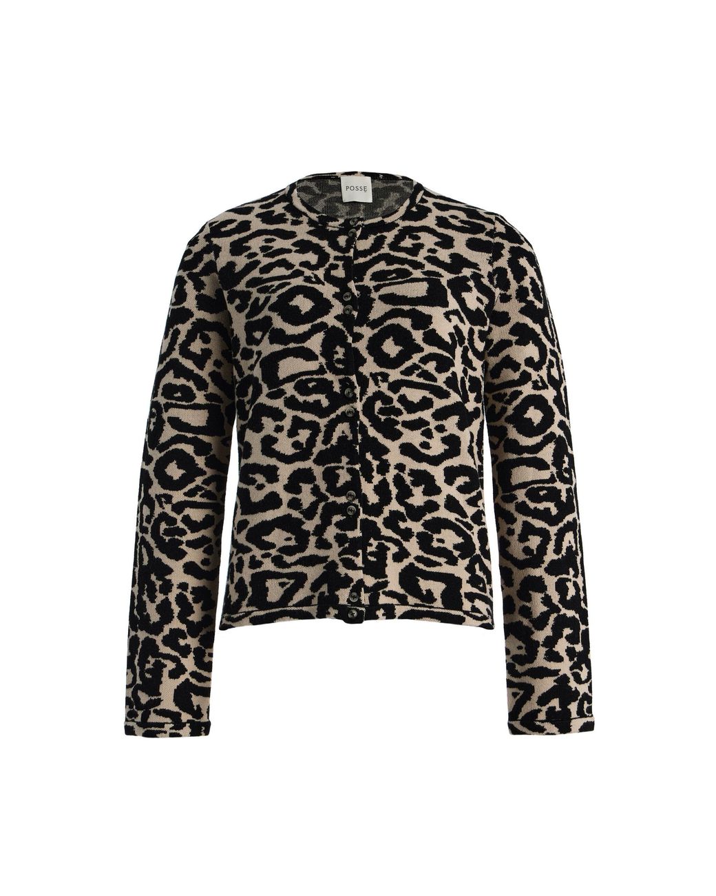 Posse Black Exclusive Lexi Leopard Knit Cardigan