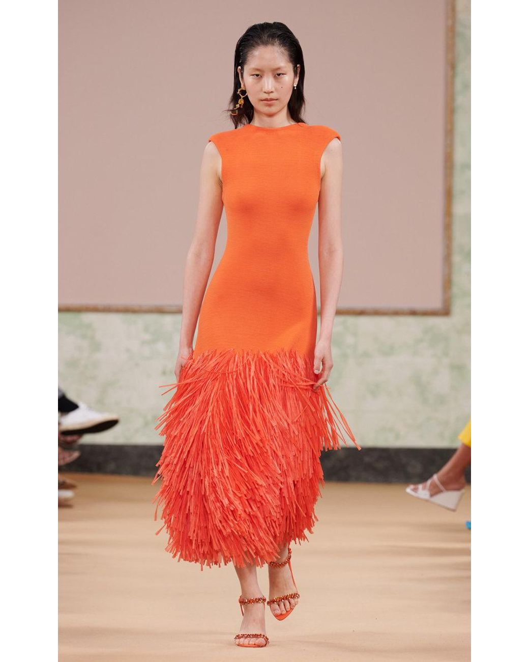 aje rushes fringed knit midi dress Rushes Raffia Knit Mini Dress | Black